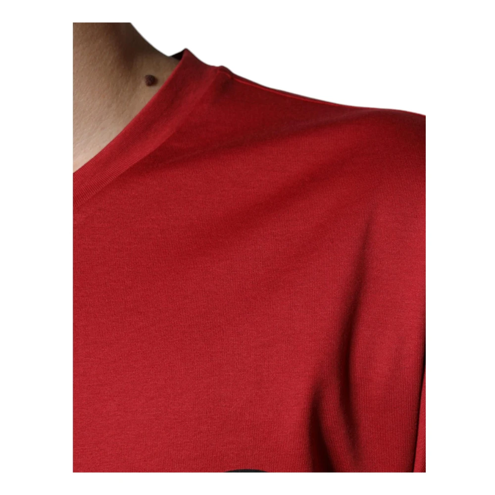 Dolce & Gabbana Rood Logo Print Katoenen T-shirt Red Heren