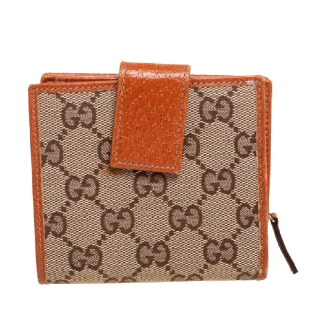 Gucci Vintage Pre-owned Canvas wallets Beige Dames