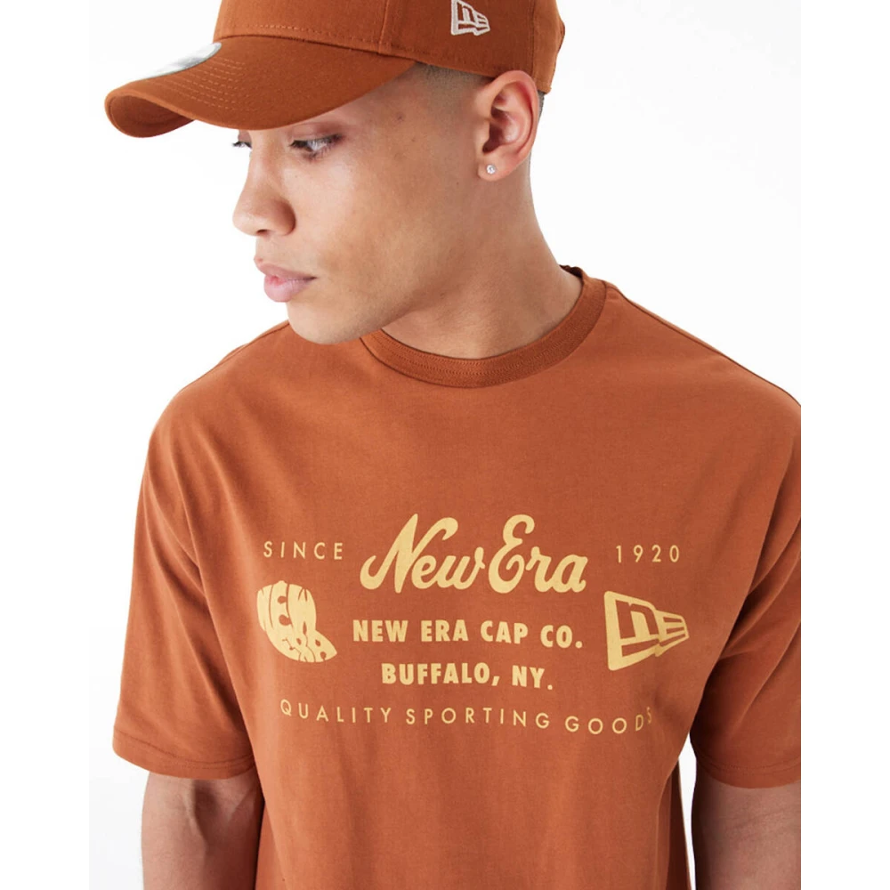 new era Korte Mouw T-shirt Brown Heren