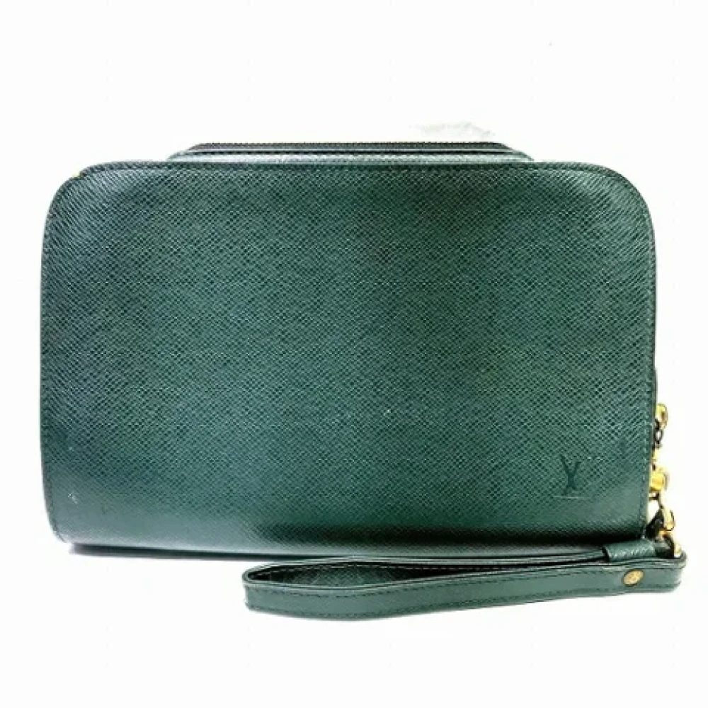 Louis Vuitton Vintage Pre-owned Leather clutches Green Heren