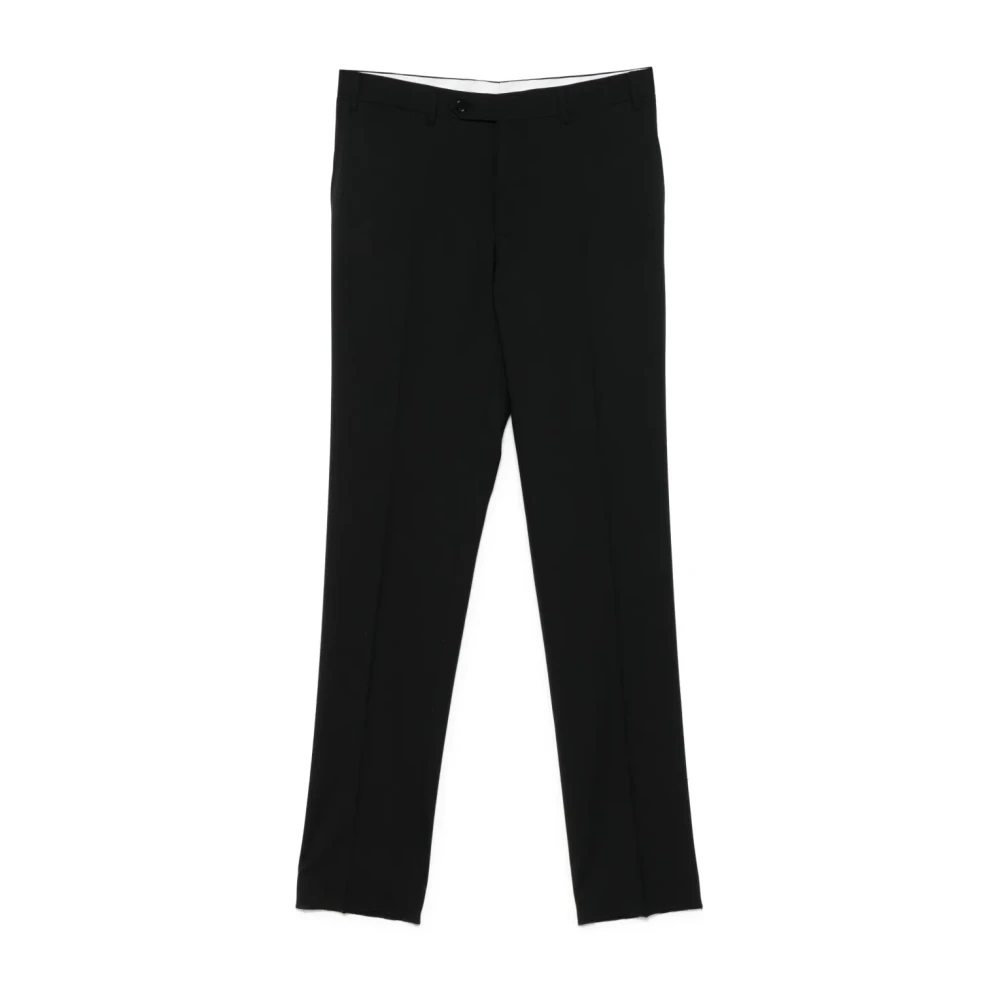 Canali Zwarte broek met knoopsluiting Black Heren