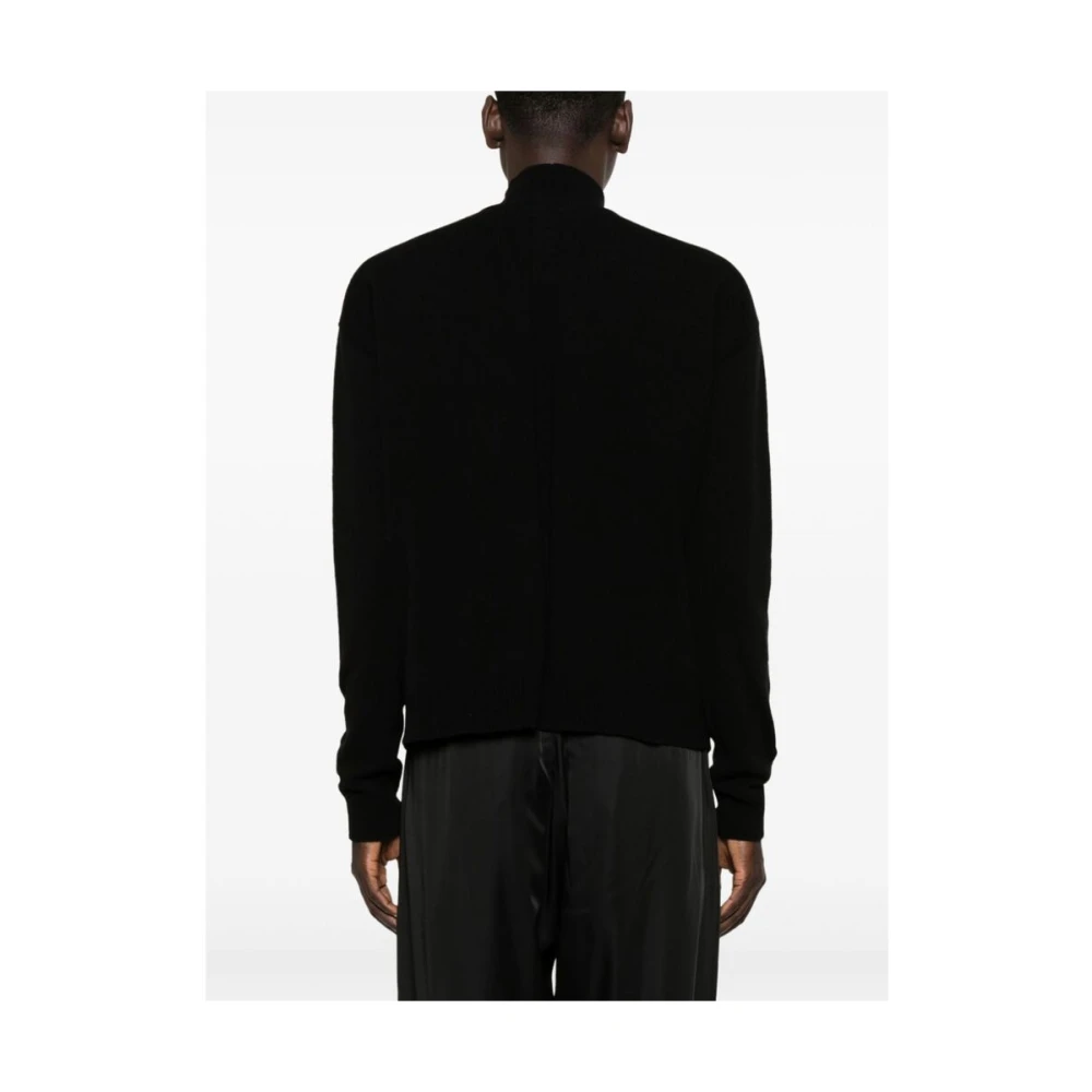 Rick Owens Zwarte Gebreide Crew Neck Sweater Black Heren