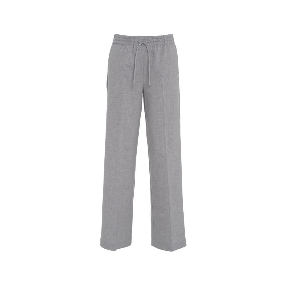 Ottod'Ame Grijze Straight-Leg Broek Elastische Taille Gray Dames