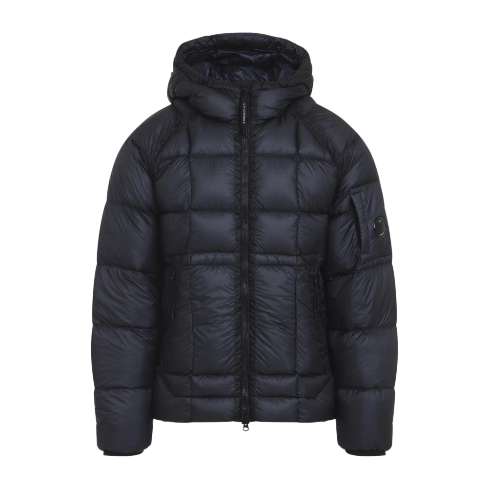 C.p. Company Blue Hooded Jacket For Men Aw25 - Male - Down Jackets - M - Jackets
