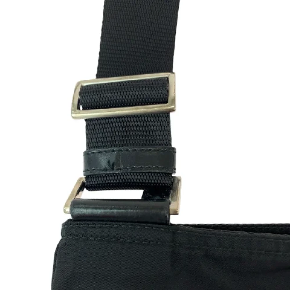 Prada Vintage Pre-owned Canvas shoulder-bags Black Dames