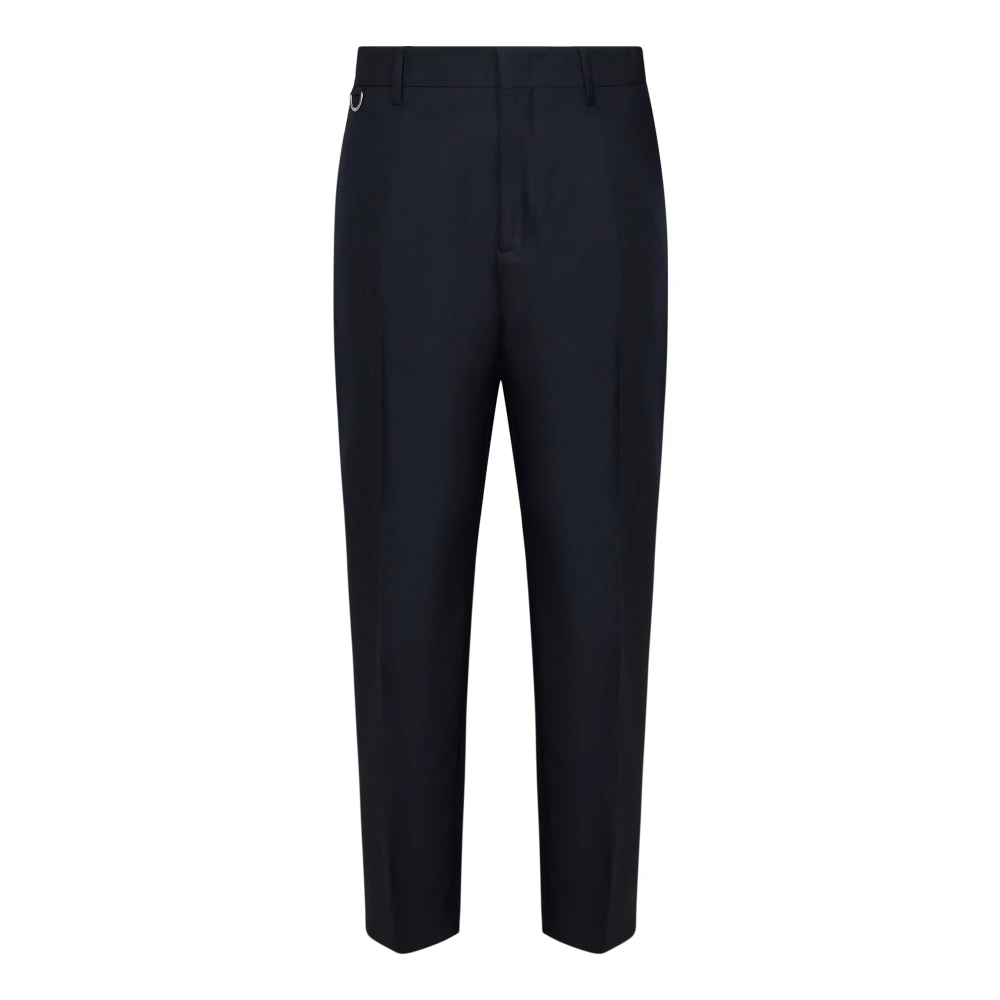 Low Brand Blauwe Tapered Leg Wollen Broek Blue Heren