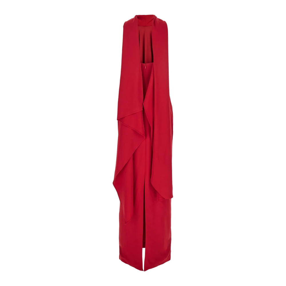 Solace London Rode mouwloze lange jurk met halternek Red Dames