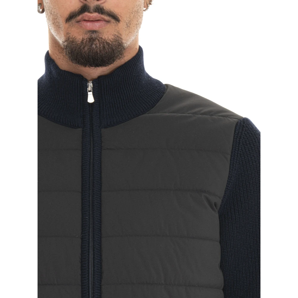 Gran Sasso Gewatteerd Bimateriaal Jack met Rits Blue Heren