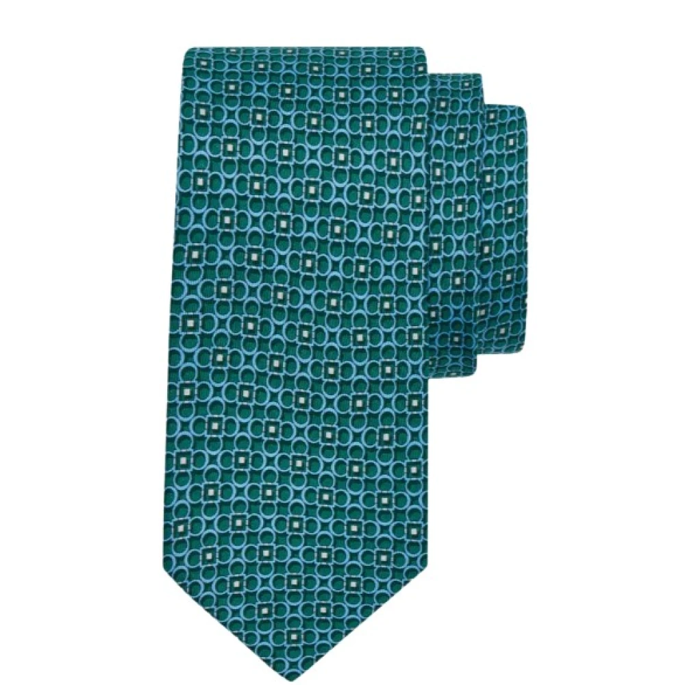 Salvatore Ferragamo Elegante Stropdassen Collectie Green Heren