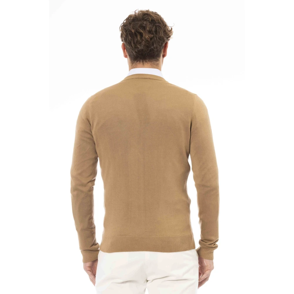Baldinini V-hals trui met lange mouwen Beige Heren