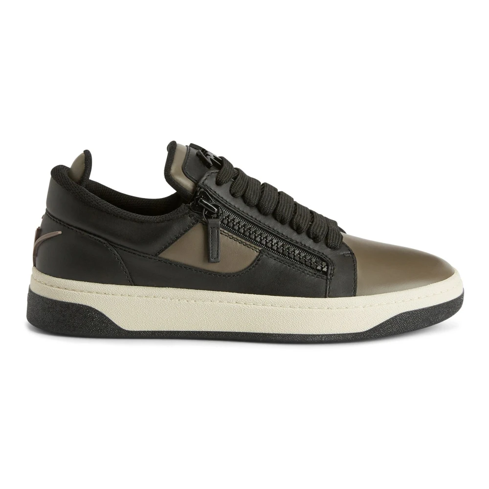 Giuseppe Zanotti Grijze Leren Casual Sneakers Heren Schoenen Grijs