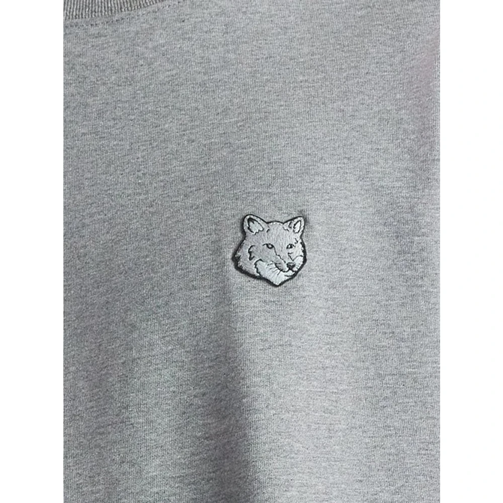 Maison Kitsuné Vos Katoenen T-shirt Gray Heren