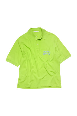 polo-vert-citron-pique-avec-coutures