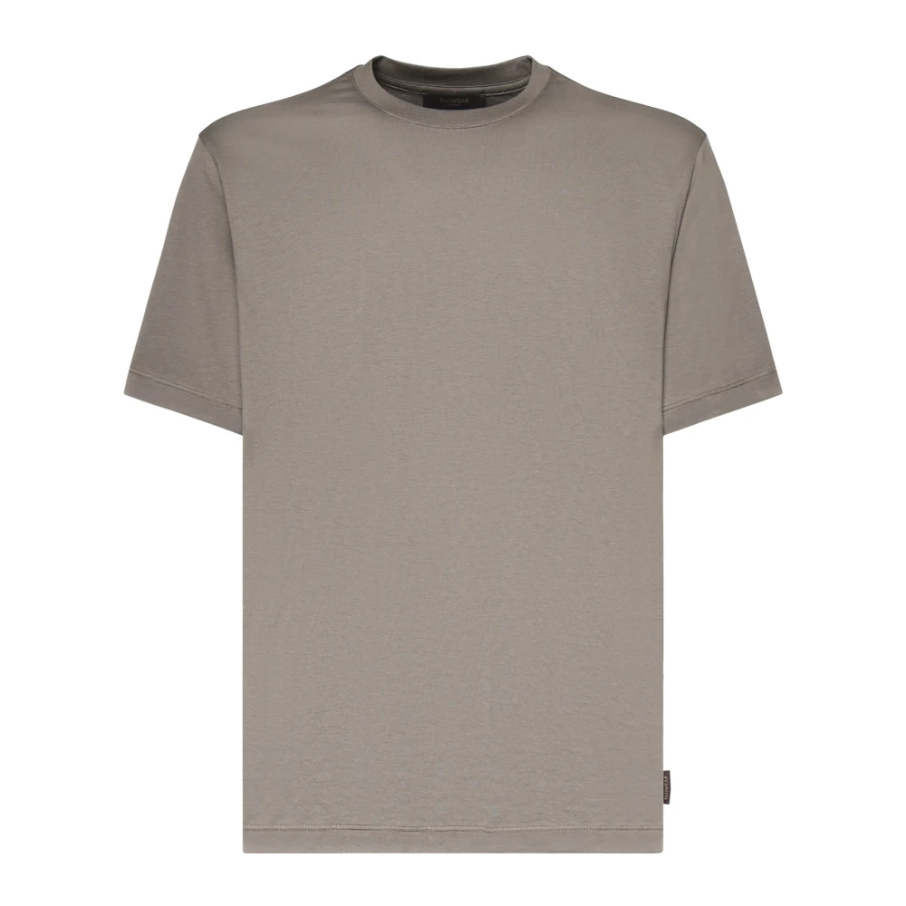 Zanone Mannelijk Grijs Tops Heren, S, Katoen, T-Shirt Met Ronde Hals