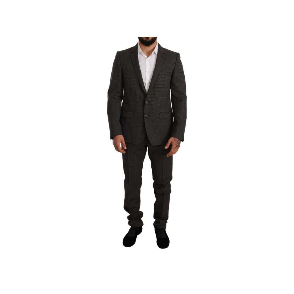 Dolce & Gabbana Men's Black Virgin Wool Two-Piece Suit