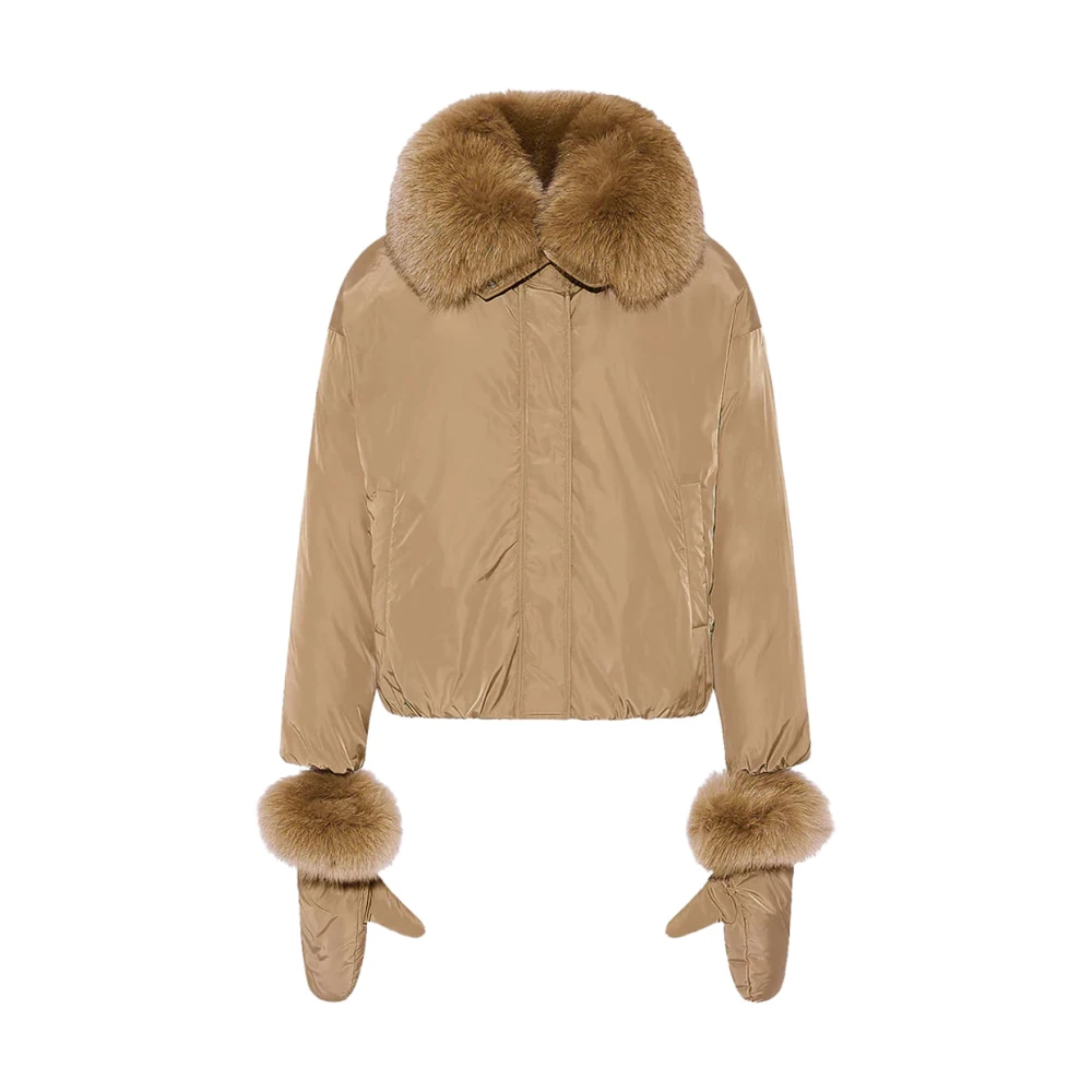 Yves Salomon Beige Winter Jackets, Female, S, Doudoune Liégeois