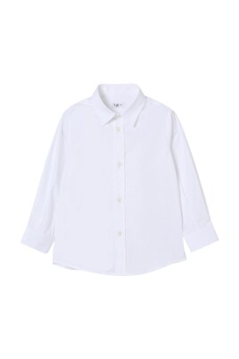 barn-vit-button-up-skjorta