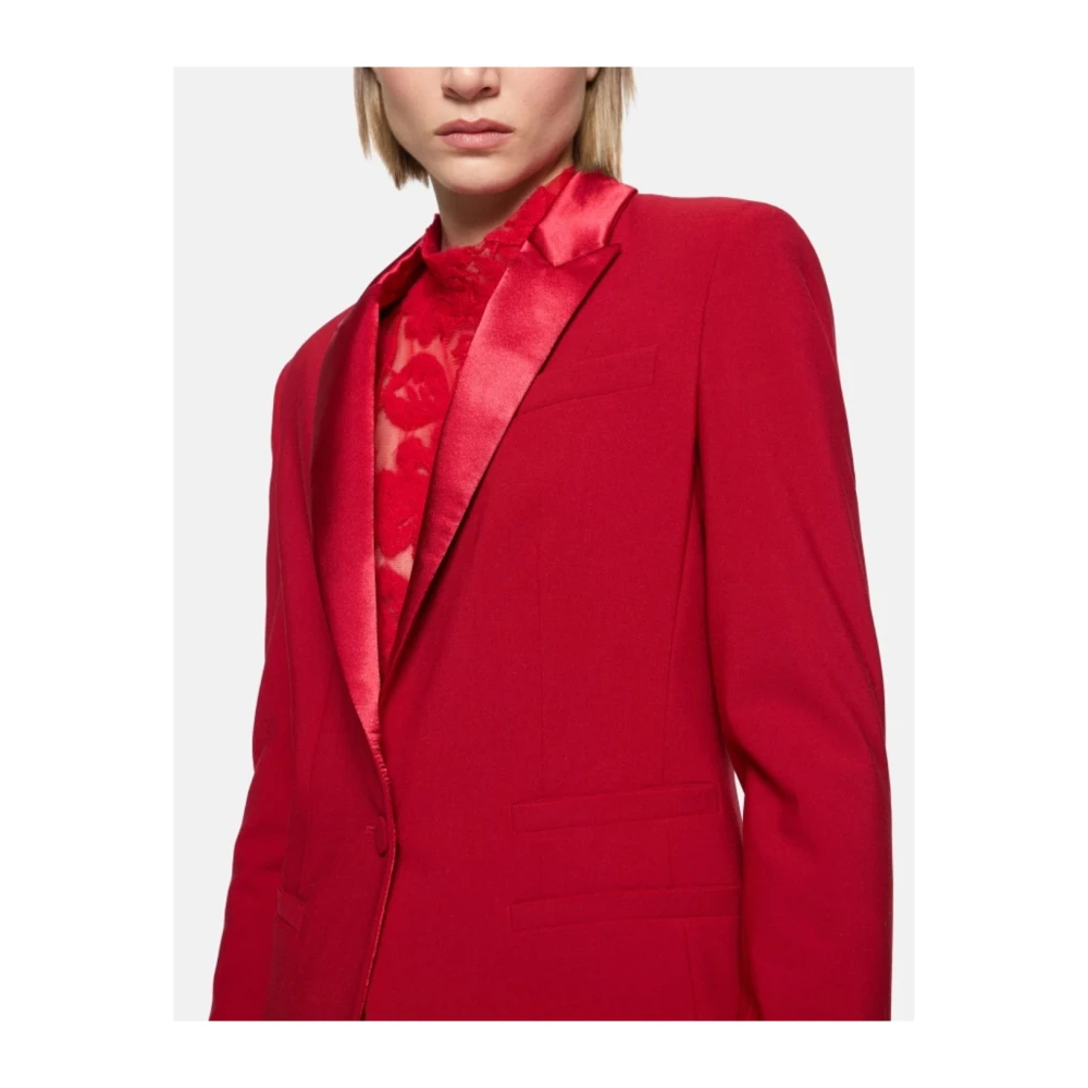 Dondup Wollen Single-Breasted Blazer Red Dames