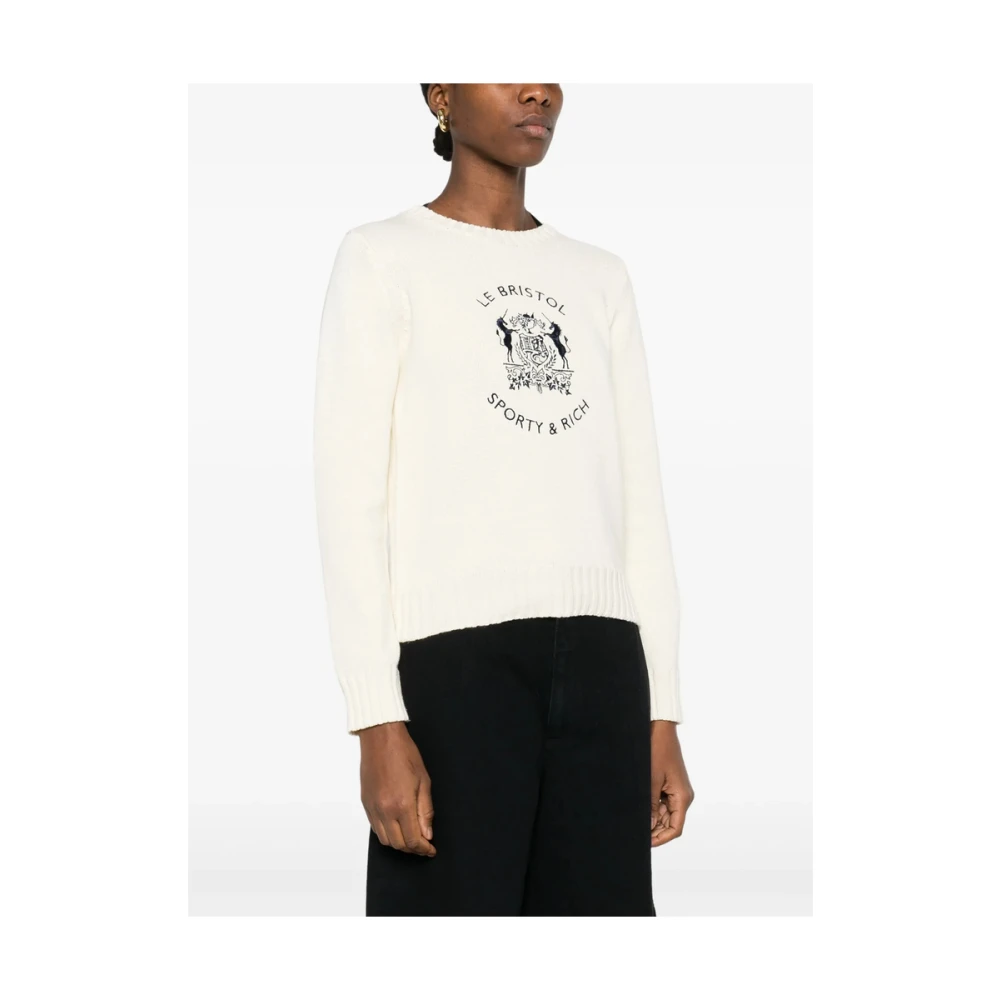 Sporty & Rich Ecru Crew Neck Sweater Beige Dames