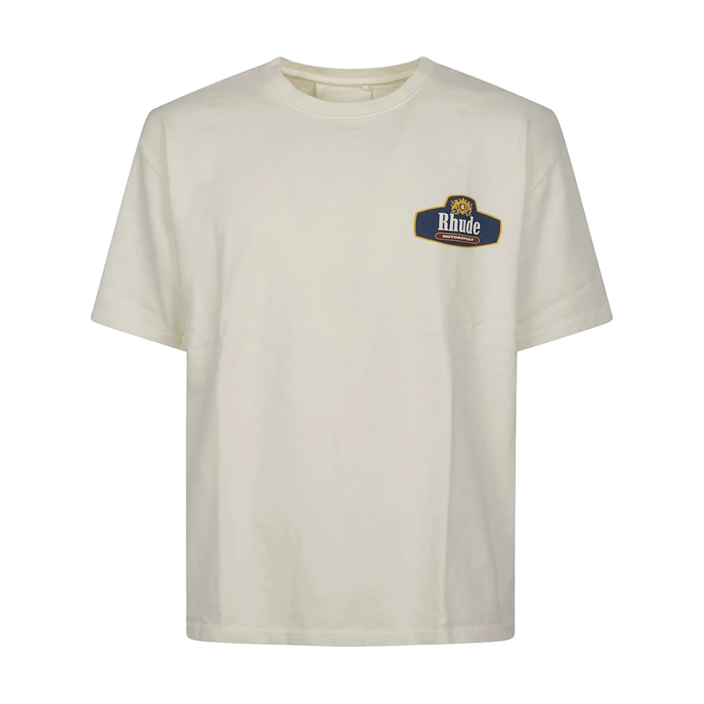 Rhude Men's White Racing Crest Tee - T-Shirts - S - Tops
