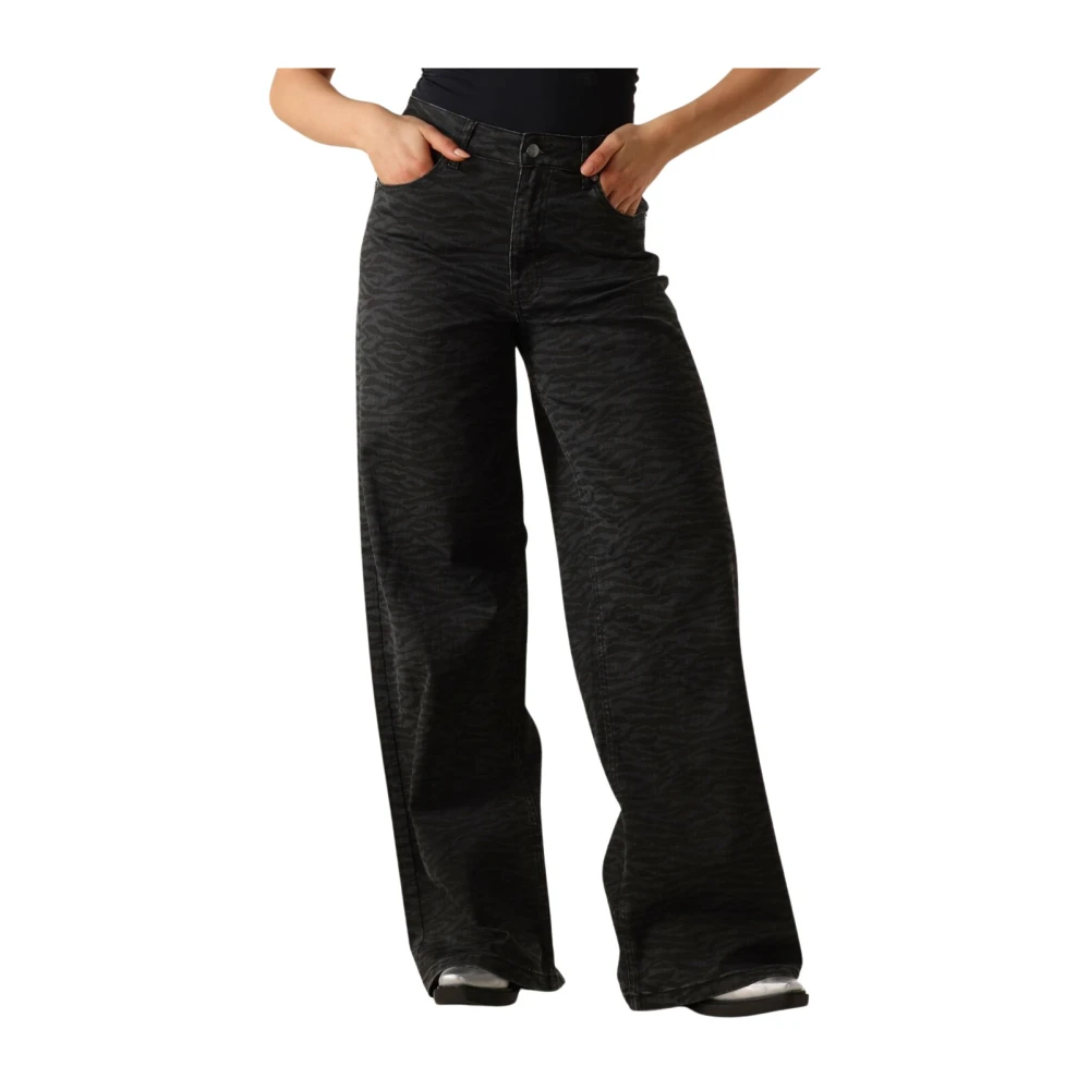Co'Couture Zebra Grijs Wijde Lange Broek Gray Dames