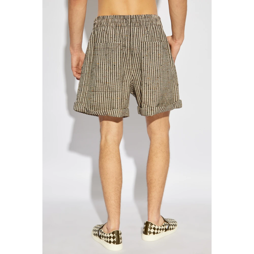 Bottega Veneta Geruite shorts Beige Heren