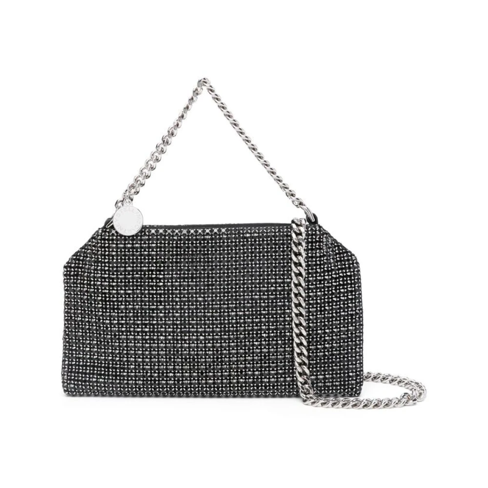 Stella Mccartney Zwarte Top Rits Ketting Schouder Tas Gray Dames