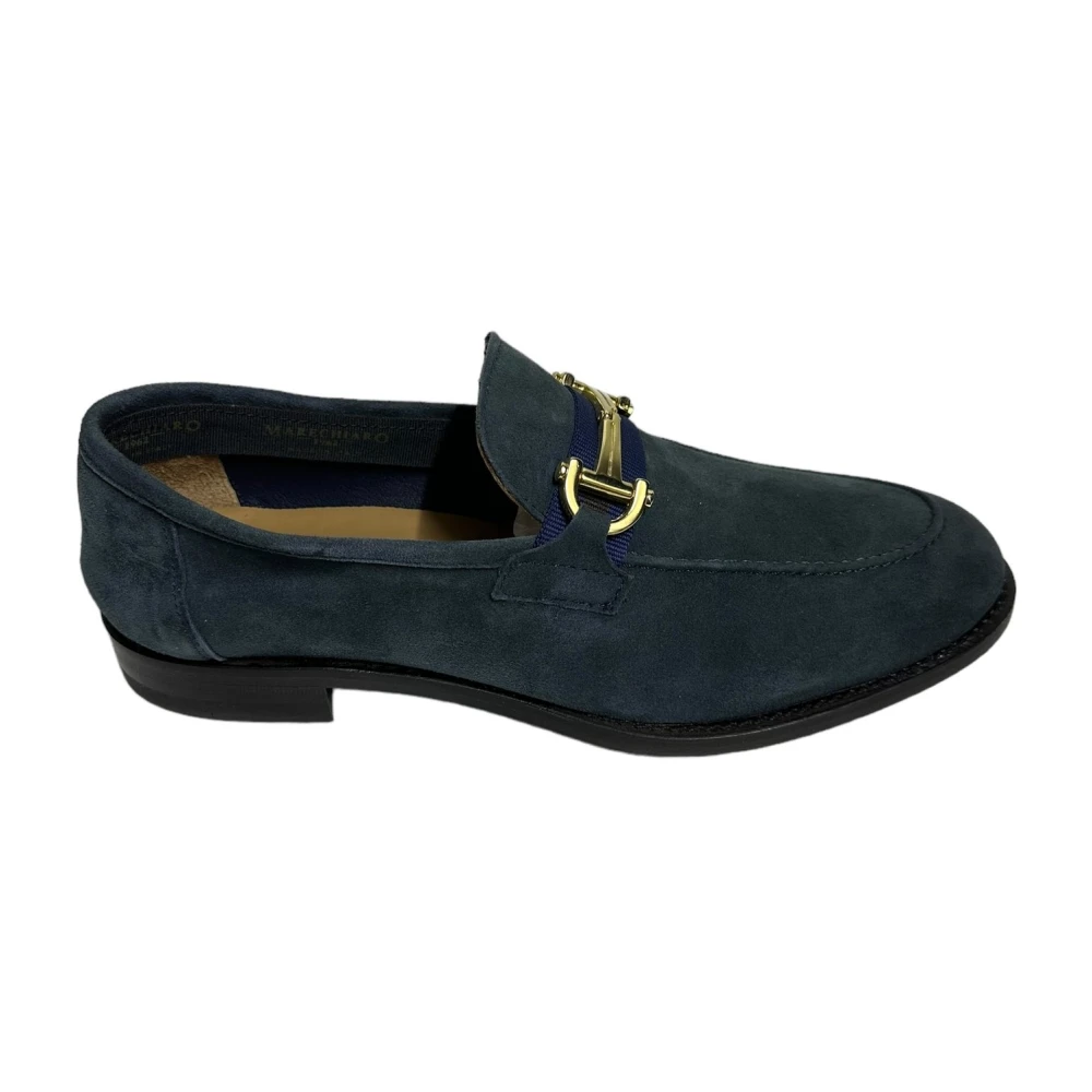 Marechiaro 1962 Blå Mocka Loafers med Guld Detalj Blue, Herr