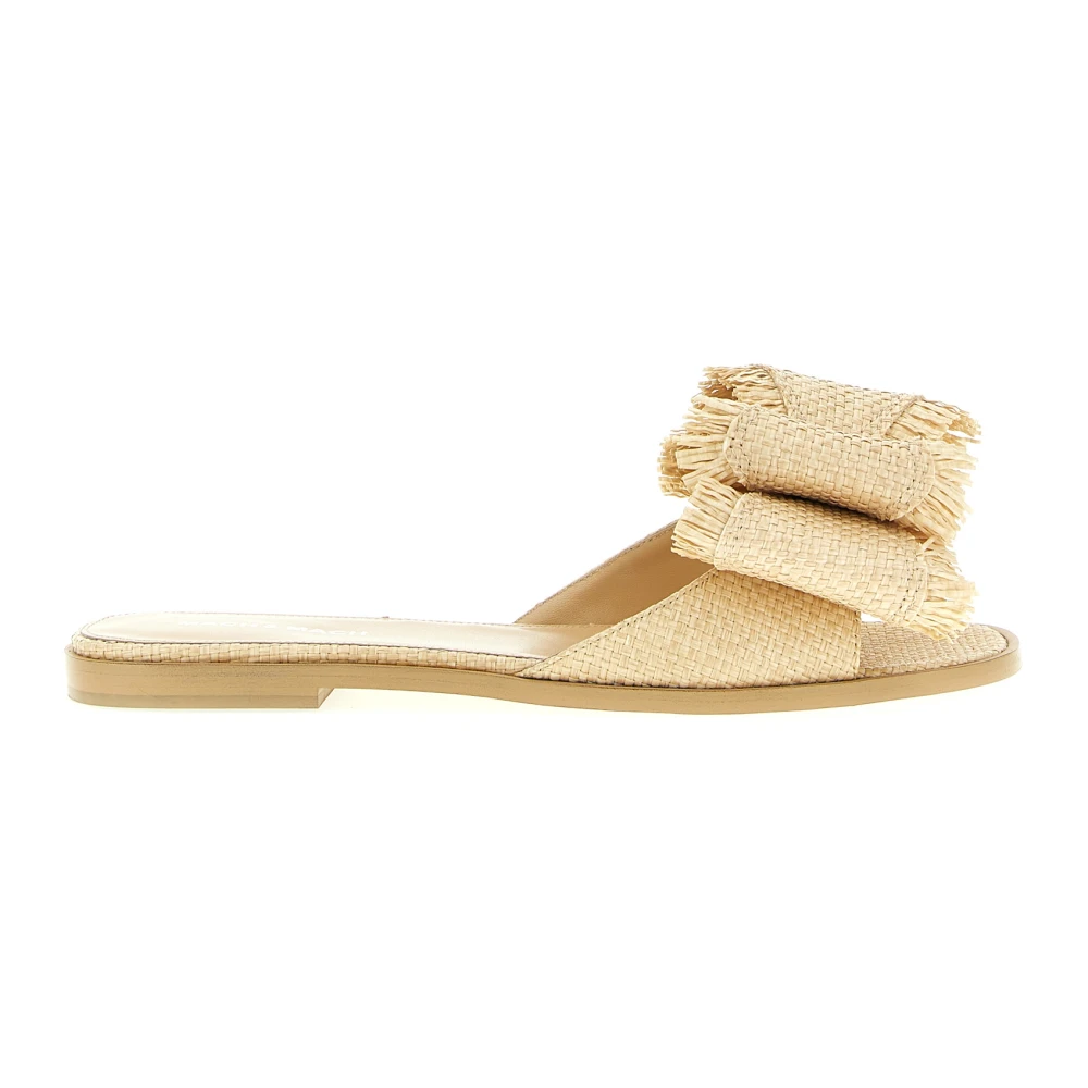 Mach & Mach Beige Le Cadeau Raffia Sandaler