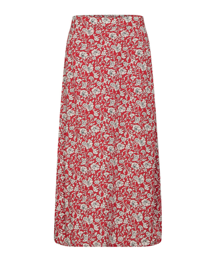 jupe-a-line-rouge-avec-joli-imprime