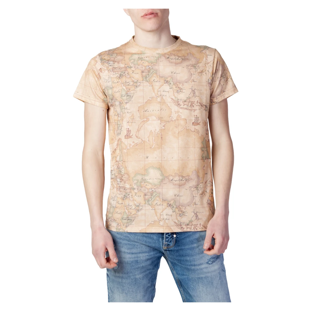 Alviero Martini 1a Classe Herr T-shirt Kortärmad Vår/Sommar Beige, Herr