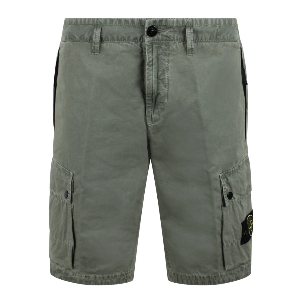 Stone Island Cargo Bermuda Shorts met Functionele Zakken Green Heren
