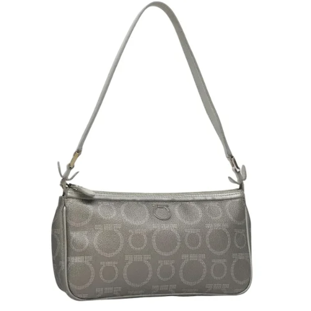 Salvatore Ferragamo Pre-owned Leather handbags Gray Dames