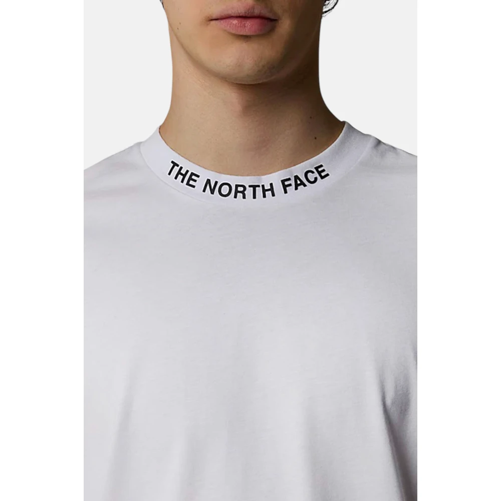 The North Face Geribbelde ronde hals logo T-shirt White Heren