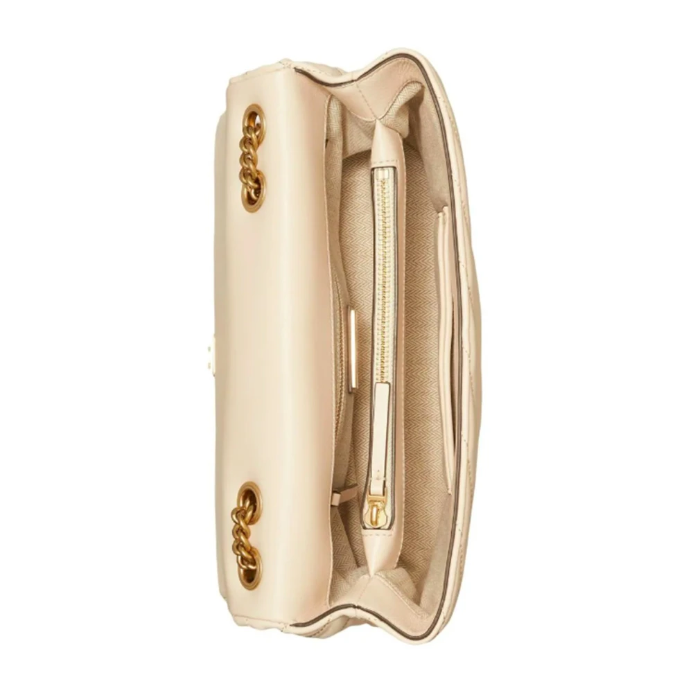 TORY BURCH Witte Matelassé Chevron Leren Schoudertas White Dames