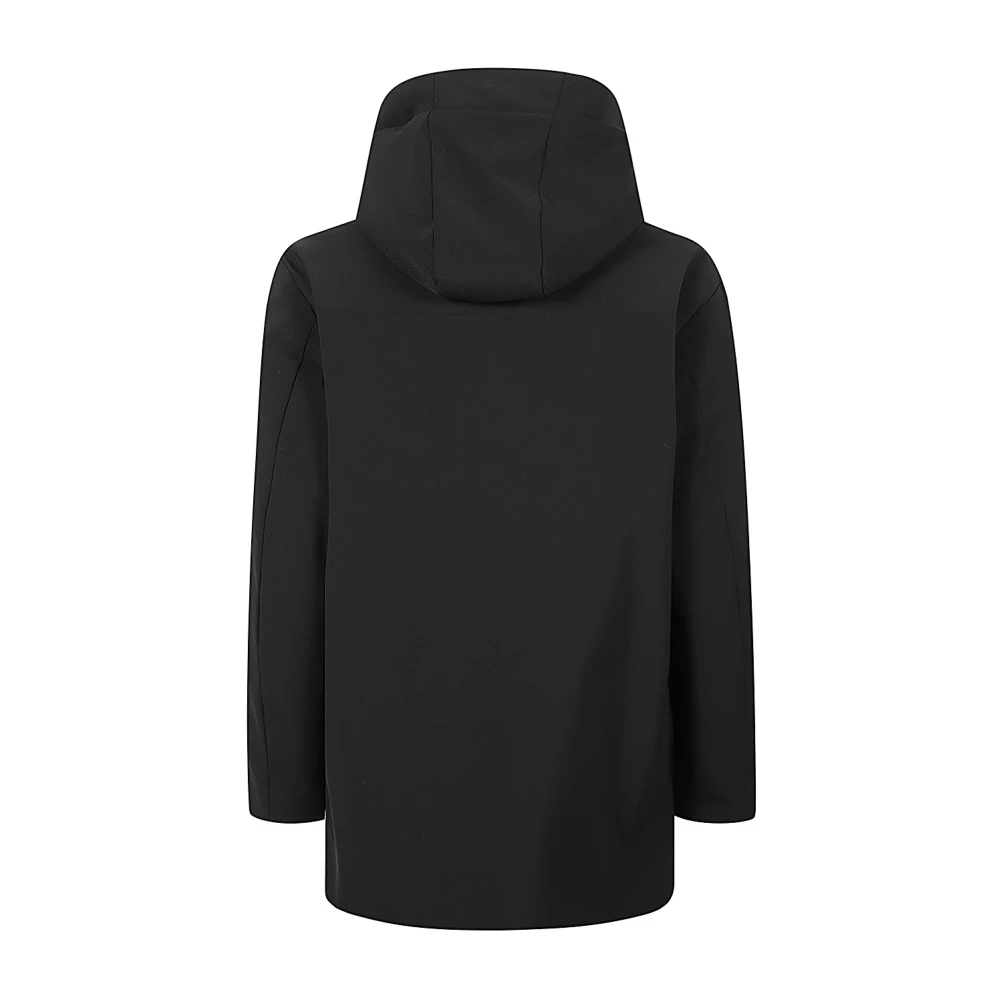 Aspesi Zwarte parka met capuchon en lange mouwen Black Dames