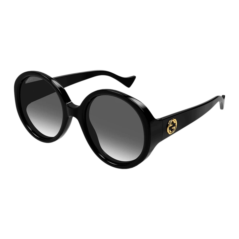 Oversized runde svarte GG solbriller