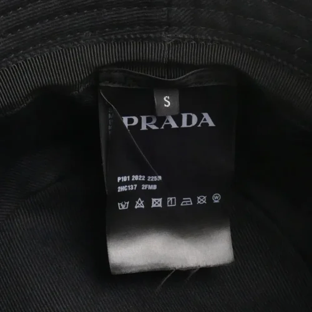 Prada Vintage Pre-owned Cotton hats Black Dames