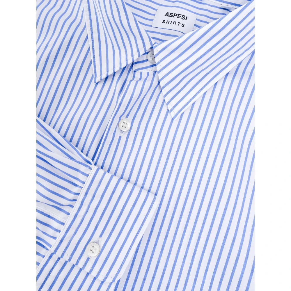 Aspesi Elegant Gestreept Overhemd Blue Heren