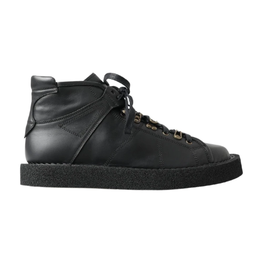 Dolce & Gabbana Uomo Nero Lace-Up Boots