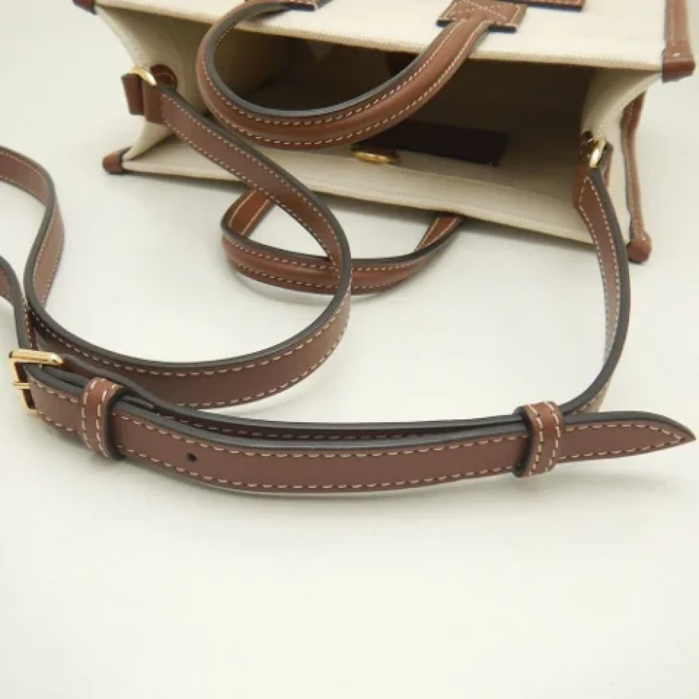Burberry Vintage Pre-owned Canvas shoulder-bags Beige Dames