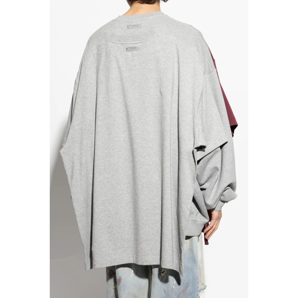 Vetements Sweatshirt met dubbel T-shirt in oversized stijl Multicolor Heren