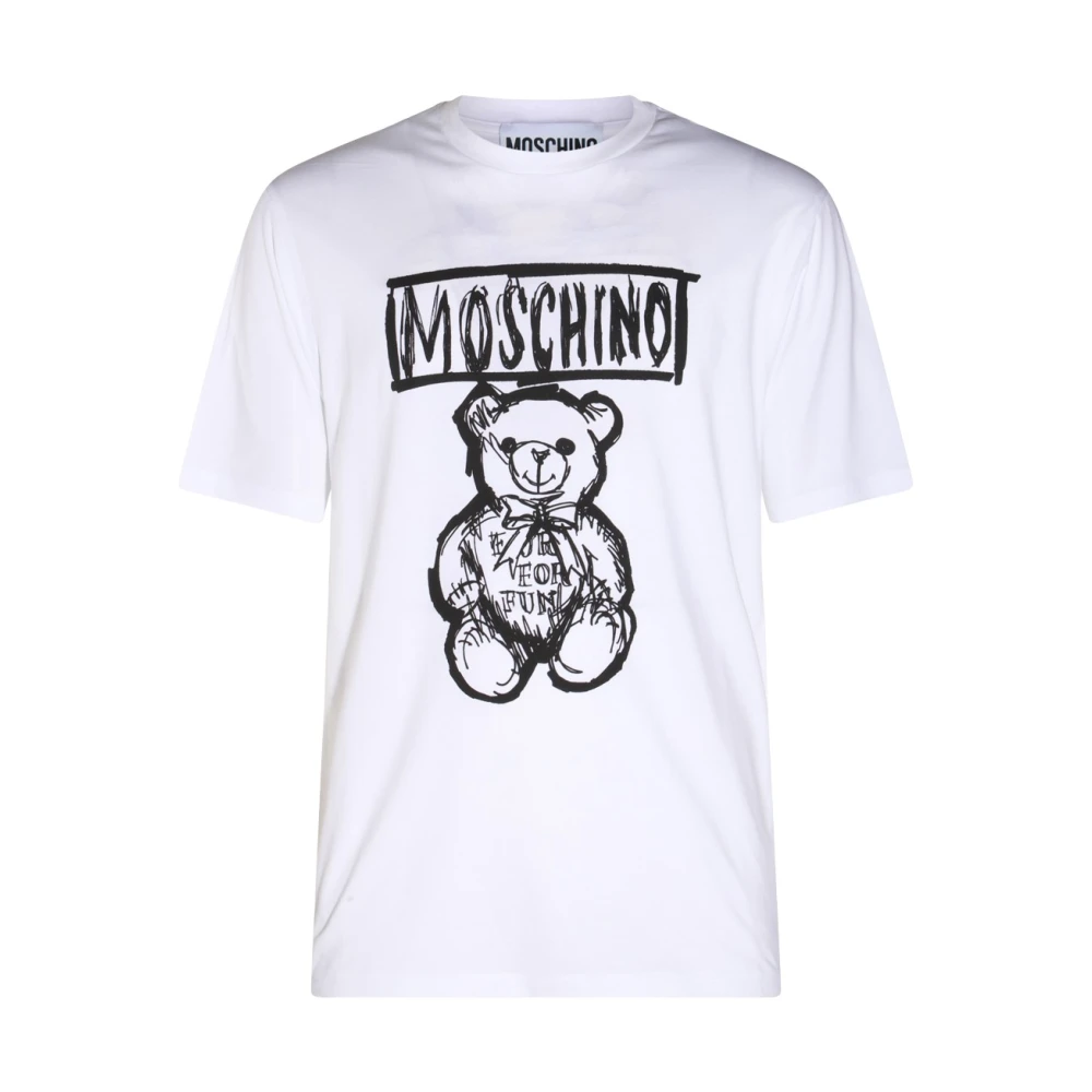 Moschino Wit Katoenen T-shirt met Frontprint White Heren