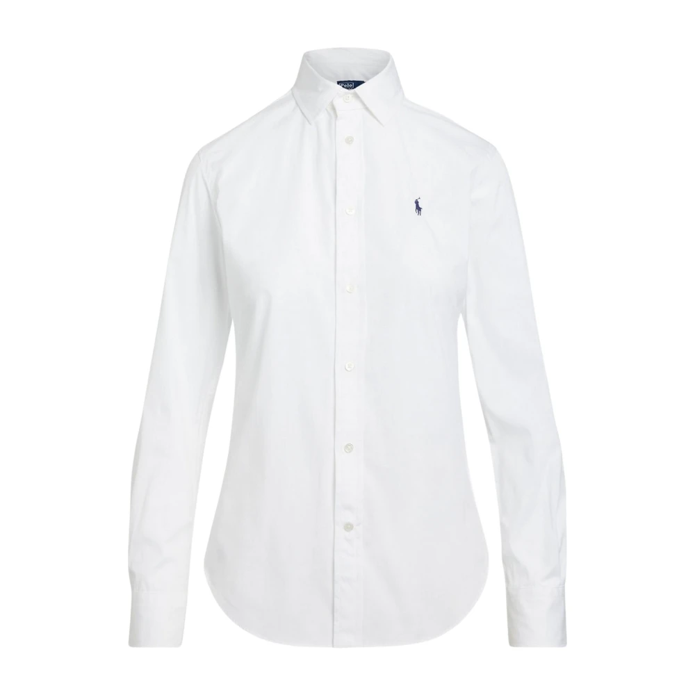 Ralph Lauren Vit Stretch Skjorta Klassisk Stil White, Dam