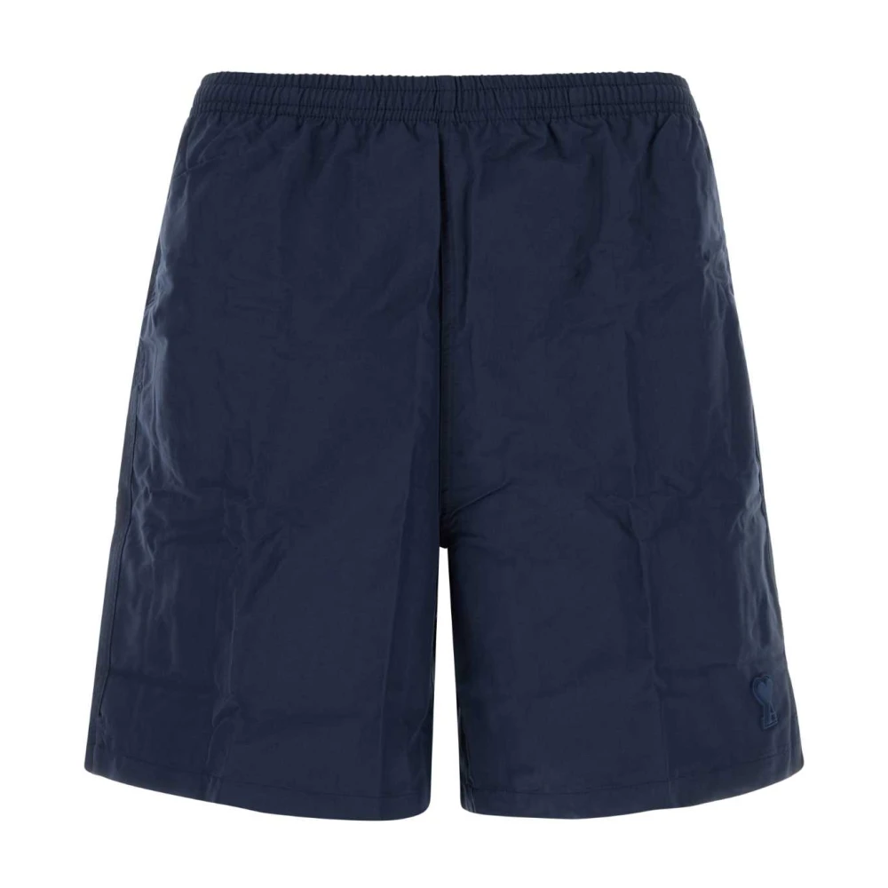 Ami Paris Men's Blue Nylon Swimming Shorts - Beachwear - S - Swimwear