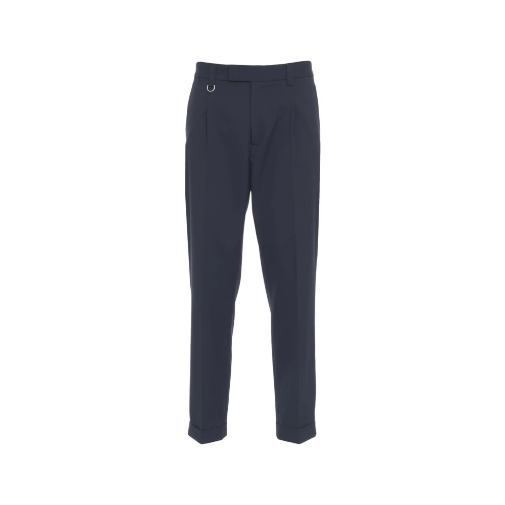 Paolo Pecora Men's Blue Suit Trousers, M, Chino Trousers With Relaxed Fit