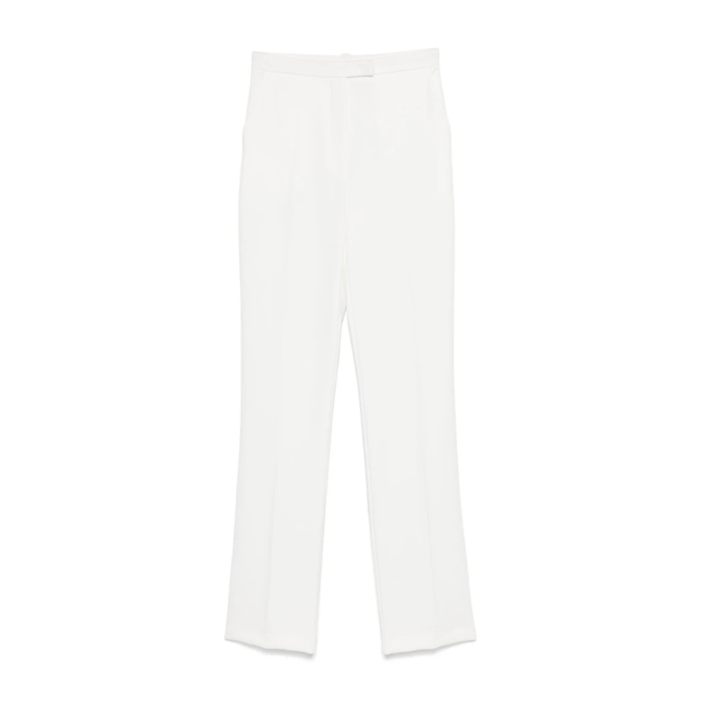 PATRIZIA PEPE Witte Broek met Logo Plaque White Dames