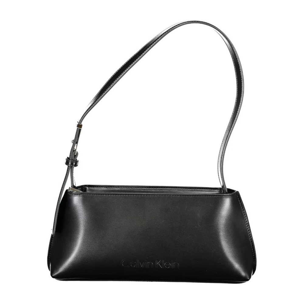 Calvin Klein Women's Black Shoulder Bags, One Size, Sleek Polyester Handbag For