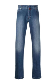 Blaue Low-Rise Slim-Fit Jeans
