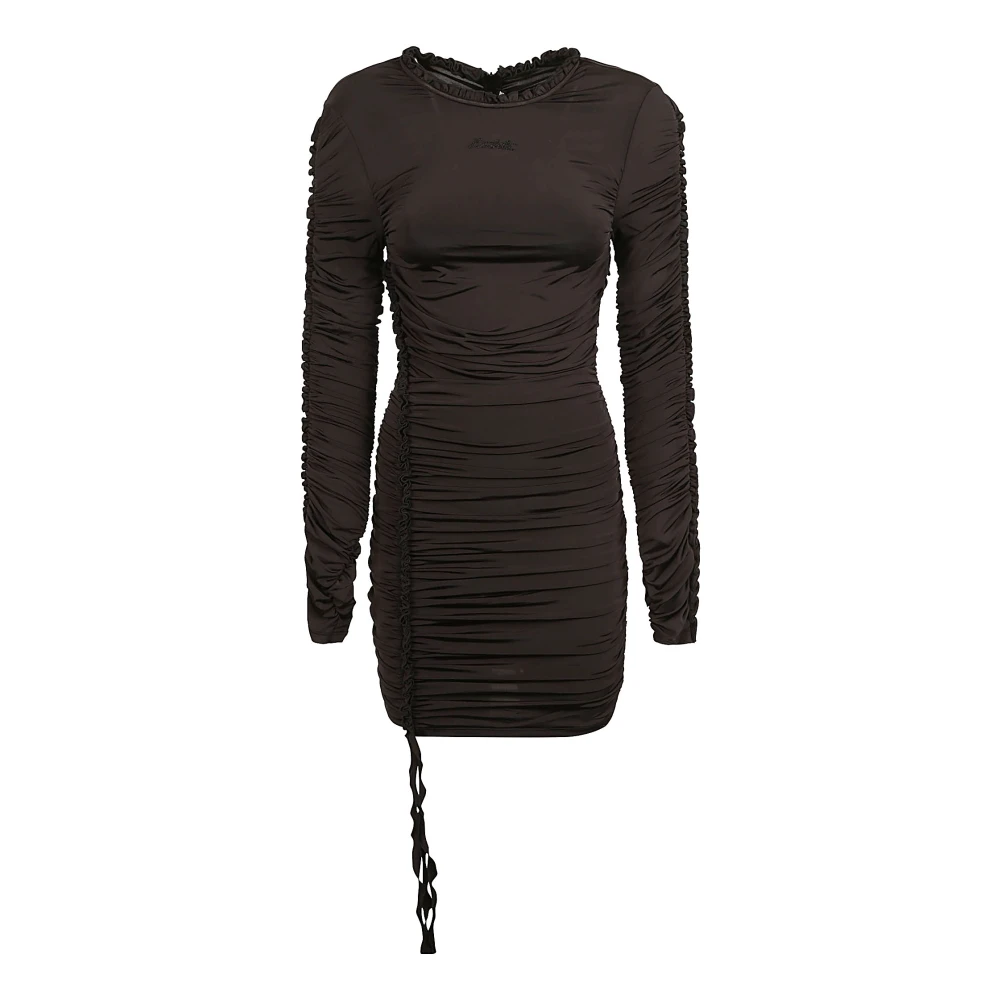 Rotate Birger Christensen Zwarte Bodycon Jurk met Gerimpelde Rand Black Dames